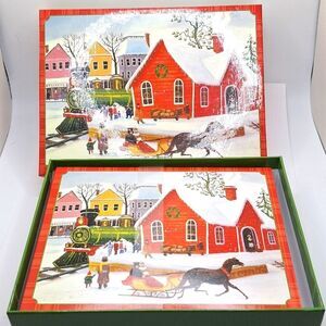 Galison Christmas cards Konstantin Rodko 1903 railroad scene